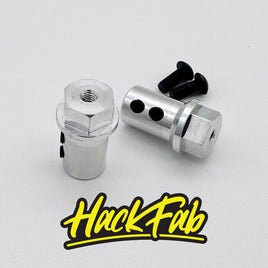 HackFab 12mm Hex Wheel Mount Hub 1/4" bore - 2 Pack