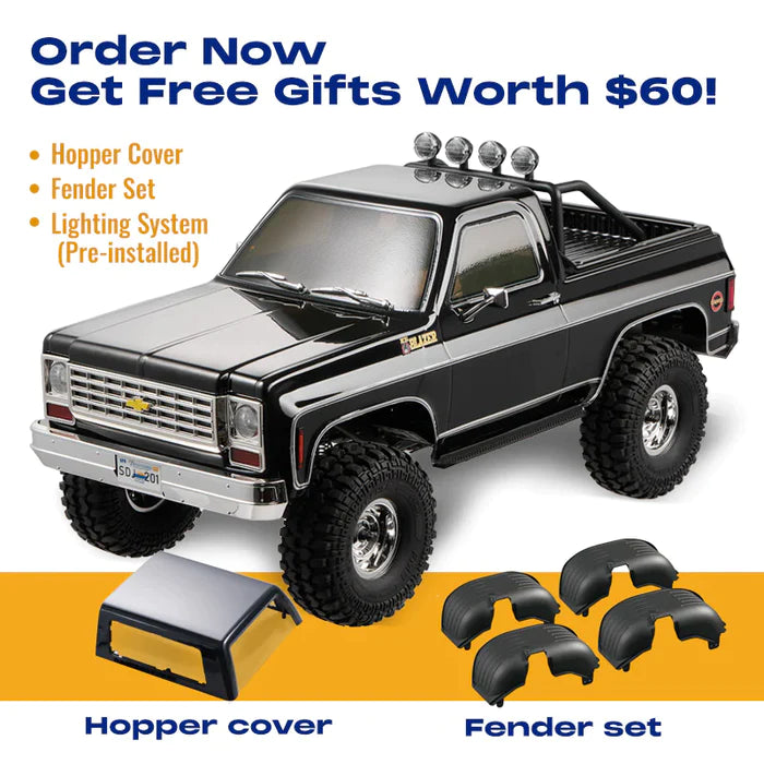 FMS FCX10 Chevrolet K5 Blazer RS 1/10 RTR Crawler - BLACK| HackFab