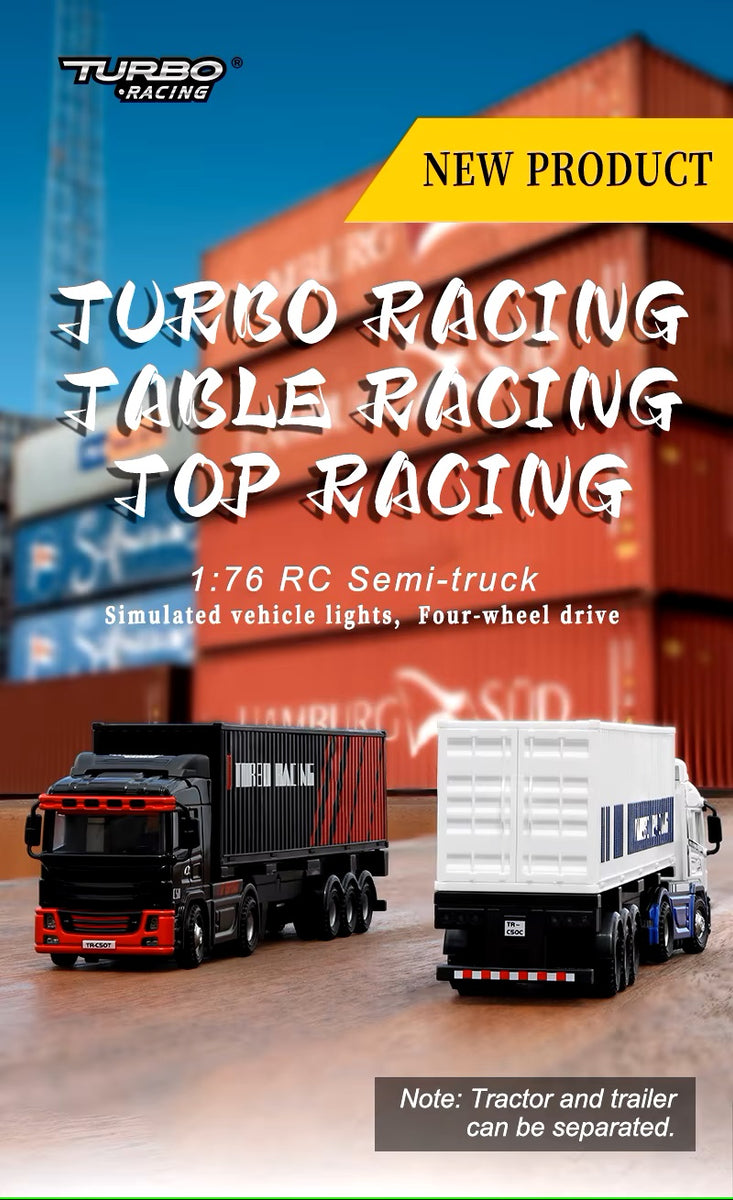 Turbo Racing 1:76 C50 RC Car Semi-Truck - BLACK| HackFab Hobbies