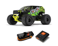 Arrma GORGON 4X2 MEGA 550 Brushed 1/10 Monster Truck RTR (Yellow)