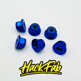 HackFab 3mm (M3) Flanged Aluminum Nylock Lock Nuts (6) (Dark Blue)