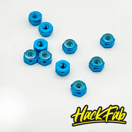 HackFab 2mm (M2) Aluminum Nylock Lock Nuts (10) (Light Blue)