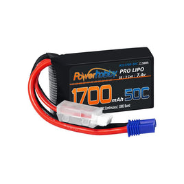 Powerhobby 2S 1700mAh 50C LiPo Battery w EC2 Plug