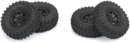 Pro-line 1/24 Hyrax Front/Rear 1.0" Tires Mounted 7mm Black Impulse (4)