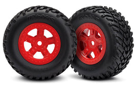 Latrax SST 1/18 SCT Pre-Mounted Tires w/ SCT Wheels (2) (Red)