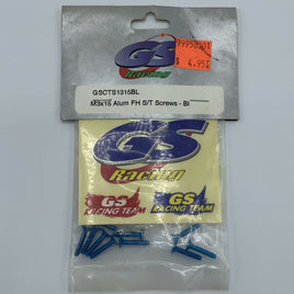 GS Racing M3X15 ALUMINUM FLATHEAD SELF TAPPING SCREWS BLUE