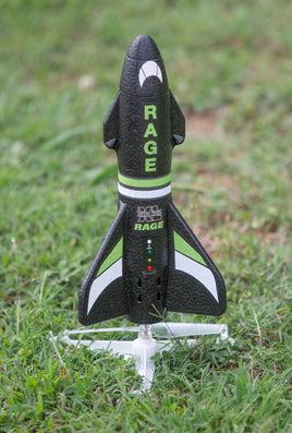 Rage RC Spinner Missile XL Electric Free-Flight Rocket With Parachute & LED - Black