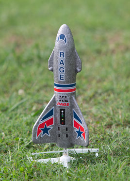 Rage RC Spinner Missile XL Electric Free-Flight Rocket With Parachute & LED - Gray