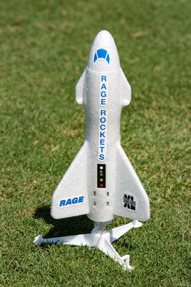 Rage RC Spinner Missile XL Electric Free-Flight Rocket With Parachute & LED - White