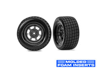 Traxxas Dirt Oval Gray Rear Wheels w/ Hoosier Tires & Molded Inserts(2)