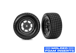 Traxxas Dirt Oval Gray Rear Wheels w/ Hoosier Tires & Molded Inserts(2)