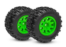Traxxas Mini Maxx  Green Front Wheels w/ Sledgehammer Tires (2)