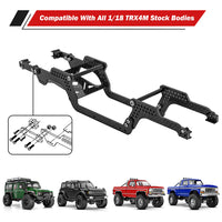 INJORA Universal LCG Chassis Kit for 1/18 TRX4M Upgrade (Carbon Fiber)