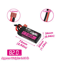 CNHL Black Series 1100mAh 7.4V 2S 100C Lipo Battery with T/Dean Plug