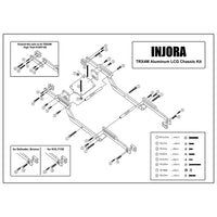 INJORA Universal LCG Chassis Kit for 1/18 TRX4M Upgrade (Aluminum)