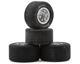 1RC Racing Pre-Mounted 1/18 EDM Hoosier Tires (Chrome) (4) (F/R) (Soft)