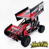 HackFab Foam 2.2" Front Tires for Losi 22S Sprint or 2WD Buggy (Black Wheels) (2)