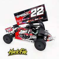 HackFab Foam 2.2" Front Tires for Losi 22S Sprint or 2WD Buggy (Black Wheels) (2)