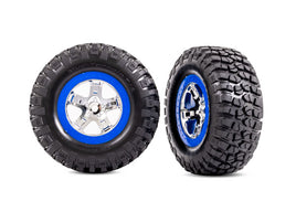 Traxxas Pre-Mounted BFGoodrich KM2 Tire (2) (Rear) (Chrome/Blue)