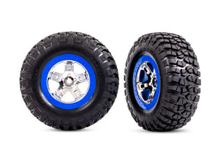 Traxxas Pre-Mounted BFGoodrich KM2 Tire (2) (Front) (Chrome/Blue)
