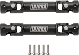 INJORA Black Hardened Steel Drive Shafts with D-shaped Holes for 1/24 FMS FCX24