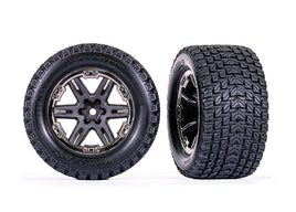 Traxxas RXT 2.8" Black Chrome Wheels & Gravix Tires (2)