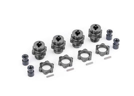 Traxxas 17mm Gray Aluminum Splined Hubs w/ Nuts (4)