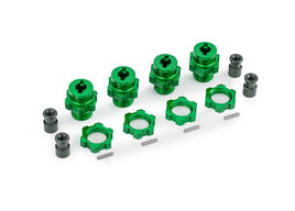 Traxxas 17mm Green Aluminum Splined Hubs w/ Nuts (4)