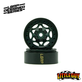 LGRP 1/24 Ghost 1.0" Beadlock Wheels (Satin Black)