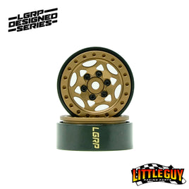 LGRP 1/24 Ghost 1.0" Beadlock Wheels (Satin Bronze)
