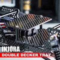 INJORA Universal LCG Chassis Kit for 1/18 TRX4M Upgrade (Carbon Fiber) with Double Decker Tray