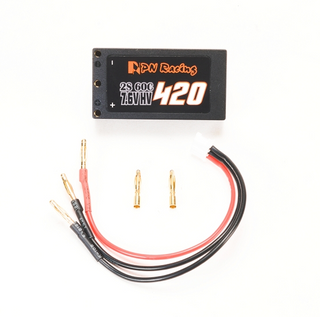 PN Racing V5 LiPo 2S 7.6V HV 420mah 60C Hardcase Battery (Charging Cable Included)