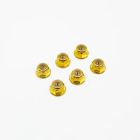 HackFab 3mm (M3) Flanged Brass Nylock Lock Nuts (6)