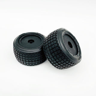 HackFab Haymaker Rear Premounted Mini Oval Tires fits Losi Mini (Black) (Soft) (2)
