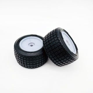 HackFab Haymaker Rear Premounted Mini Oval Tires fits Losi Mini (Silver) (Soft) (2)