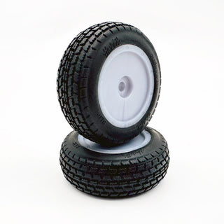 HackFab Blip Front Premounted Mini Oval Tires fits Losi Mini (Soft) (Silver) (2)