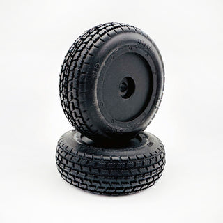 HackFab Blip Front Premounted Mini Oval Tires fits Losi Mini (Super Soft) (Black) (2)