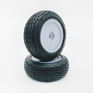 HackFab Swerve Front Premounted Mini Oval Tires fits Losi Mini (Soft) (Silver) (2)