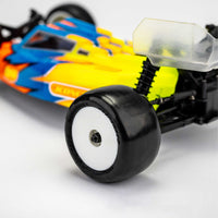 JConcepts 1/16 Smoothie 2 Mini Pre-Mounted Rear 2WD Buggy Tires, Yellow Wheels, Green Compound (2)