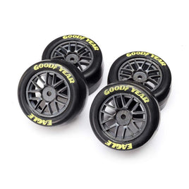 Losi Goodyear Eagle Mounted Tires, Medium (4): NASCAR Grom