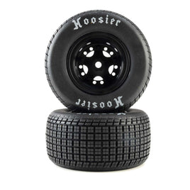 Losi Hoosier Tires, Soft, Mounted, Black, FR/RR (2): 22S DLM