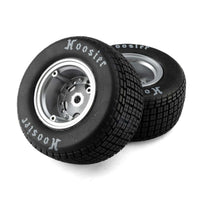 Losi Hoosier Tires, Soft, Mounted, Satin Aluminum, FR/RR (2): 22S DLM