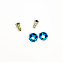 HackFab M2.5x6 Motor Screws with Aluminum Countersunk Washers (Light Blue)