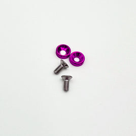 HackFab M2.5x6 Motor Screws with Aluminum Countersunk Washers (Pink)