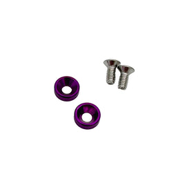 HackFab M2.5x6 Motor Screws with Aluminum Countersunk Washers (Purple)