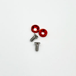HackFab M2.5x6 Motor Screws with Aluminum Countersunk Washers (Red)