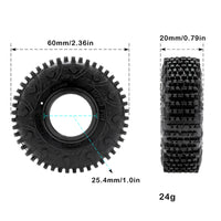 MEUS 1.0-inch Tire Set MS6 For 1/18 TRX4M 1/24 SCX24 FCX24 AX24 - Mpro Pin M1002