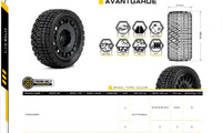 Powerhobby 1/10 Rally Car Avantgarde Mounted Tires Claw Wheels (4) 12mm HEX