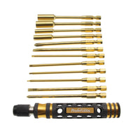 PowerHobby 8-in-1 Hex Screwdriver Nut Driver Phillips Screwdriver Tool Set 1/4" Drive Hex