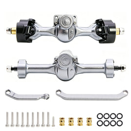 Powerhobby Axial SCX30 Front + Rear Aluminum Complete Axles Silver
